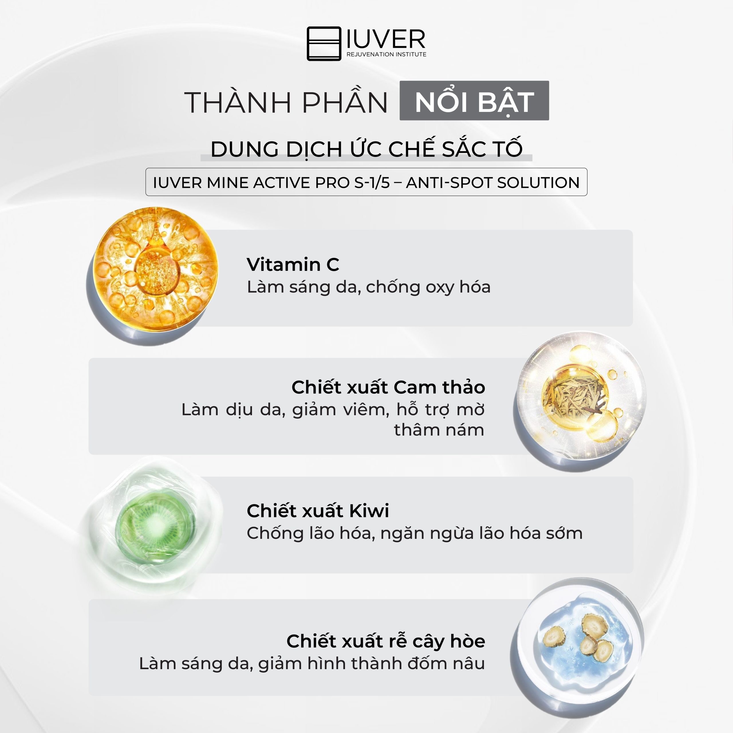 Thành phần nổi bật - DUNG DỊCH ỨC CHẾ SẮC TỐ
