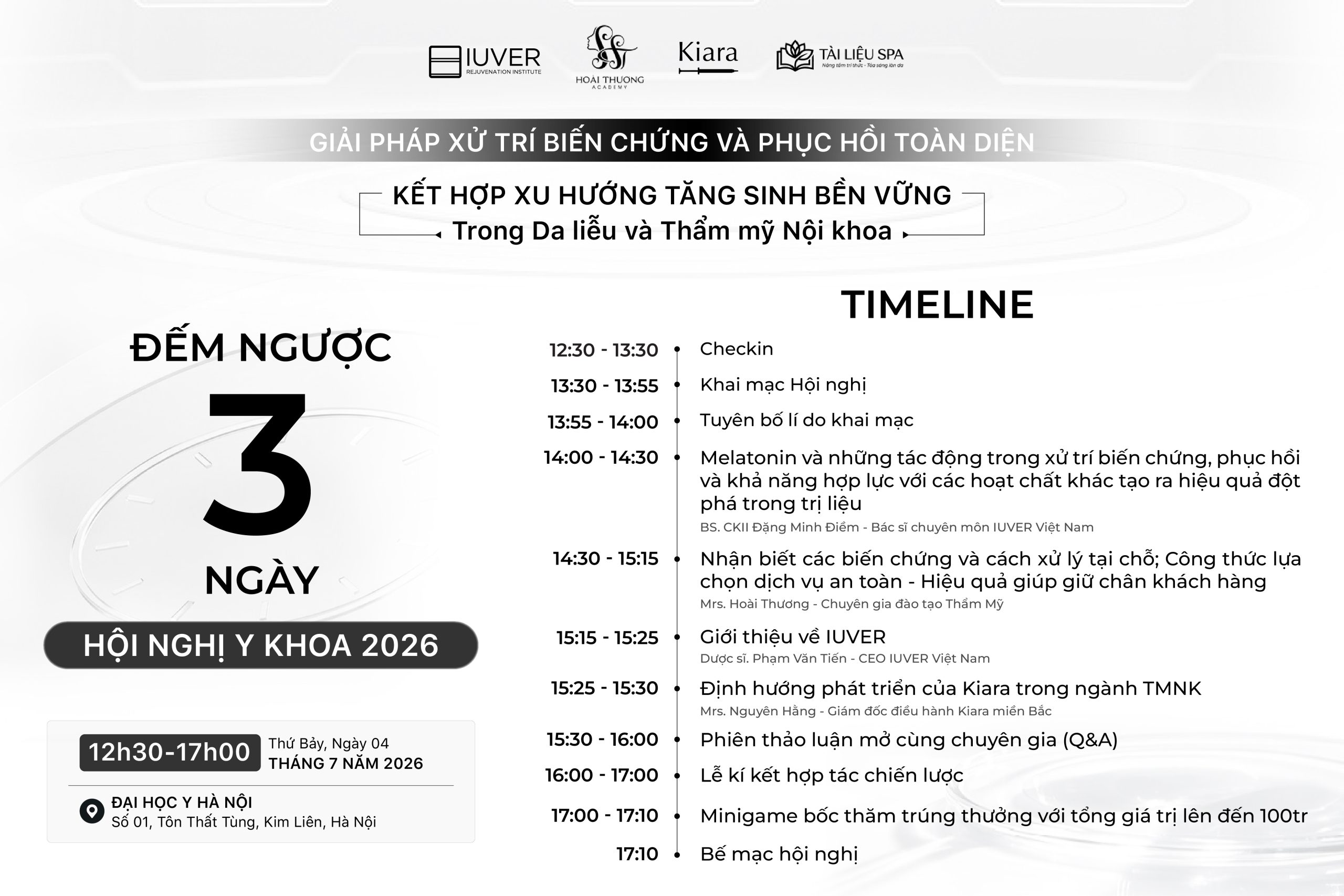 Timeline Hội nghị Y khoa 2026 - IUVER x KIARA